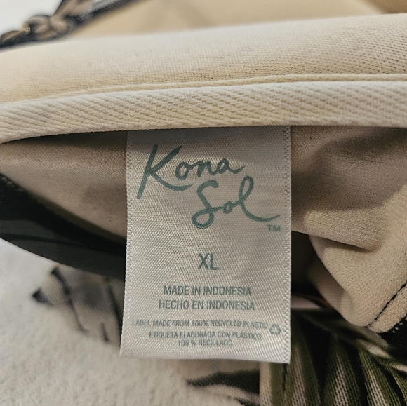 Kona Sol Beige and Black Halter Swimsuit - Picture 4 of 4